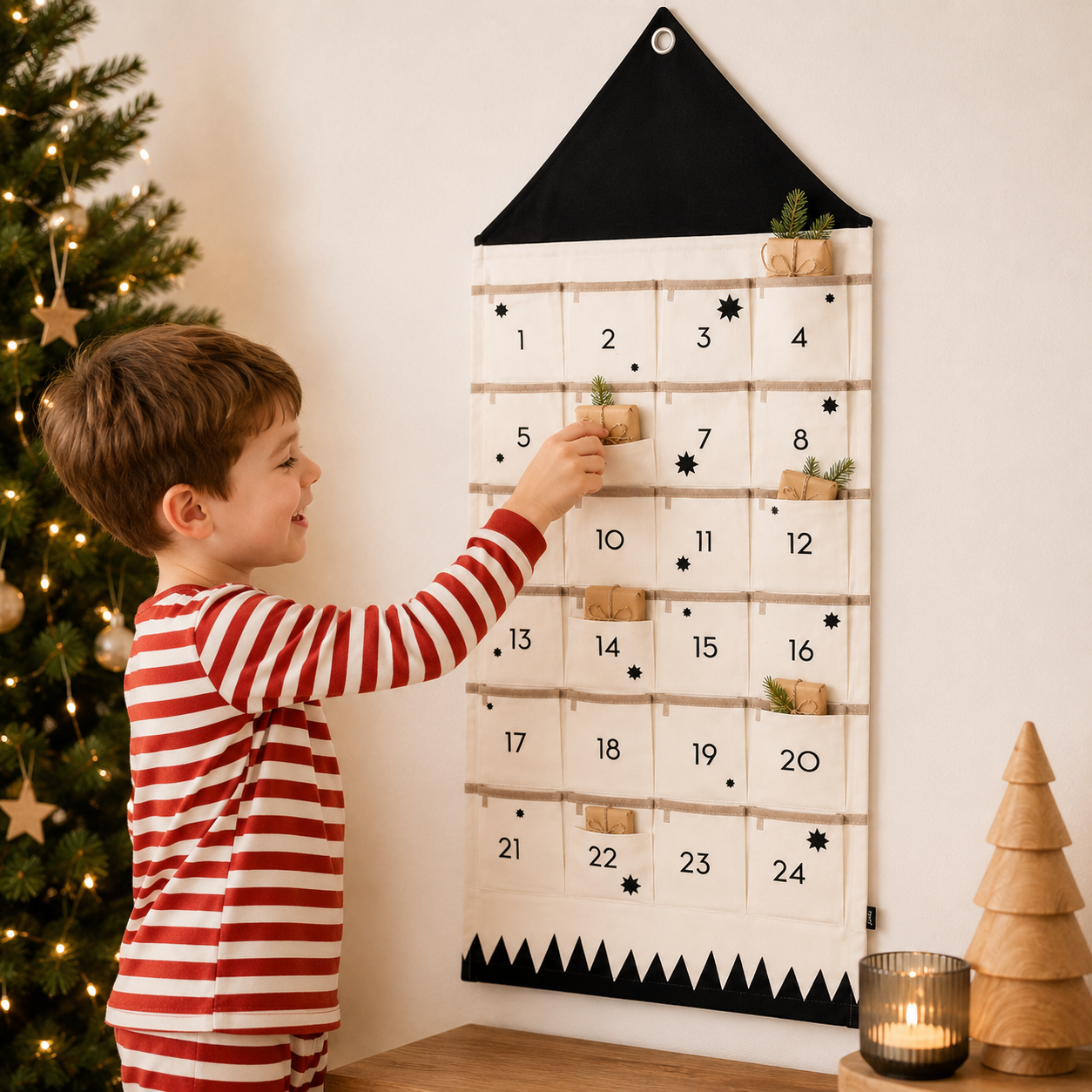 Personalized Christmas Countdown Calendar Fabric Design