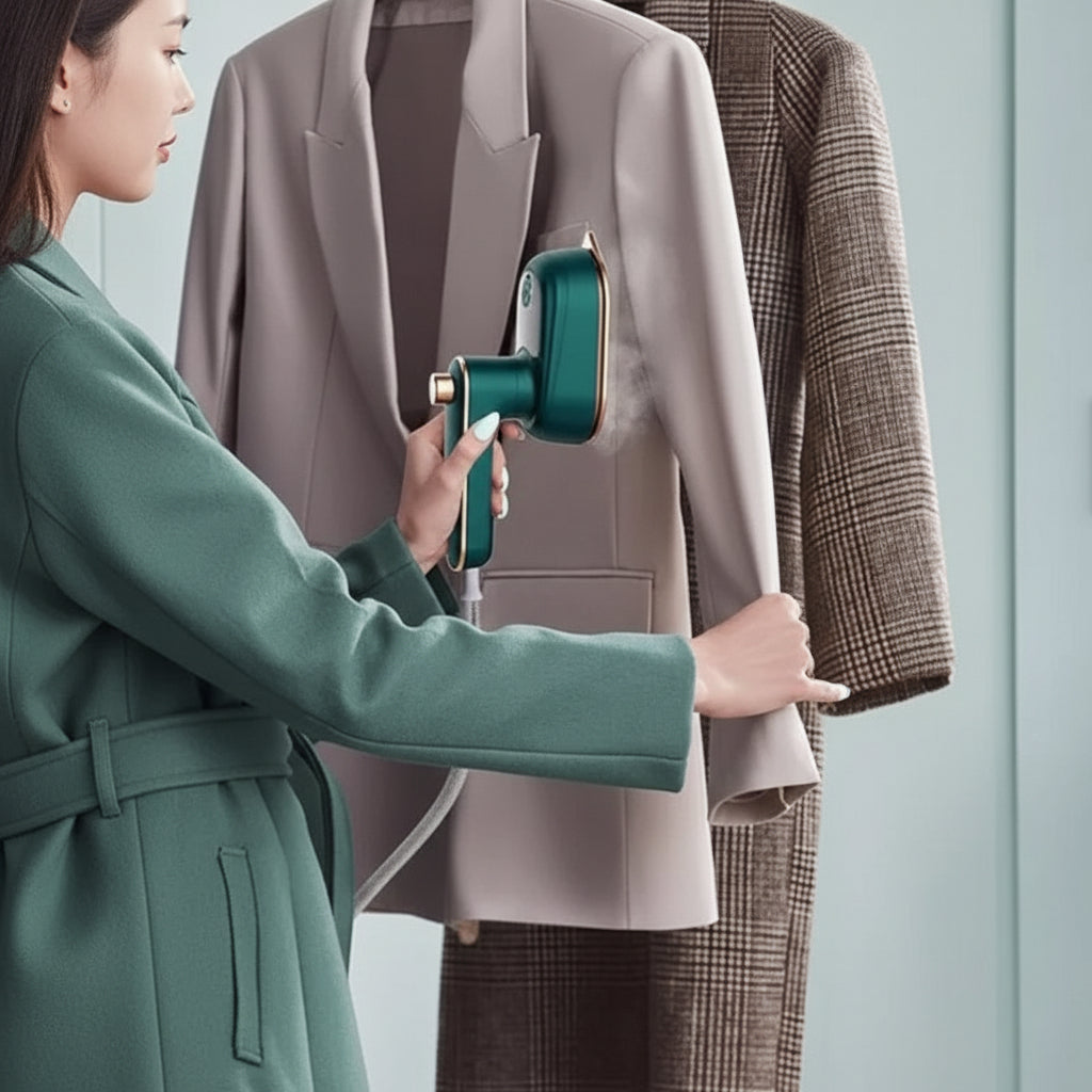 Portable Handheld Garment Steamer - Compact Travel Steam Iron for Clothes, Shirts, Dresses, Fast Heat Up, Wrinkle Remover