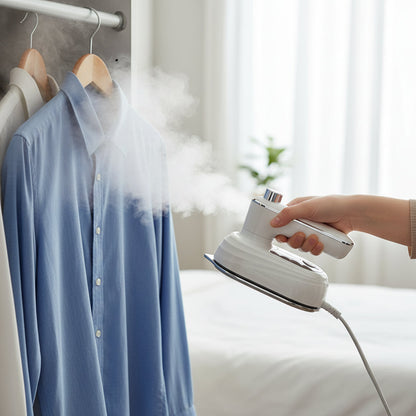 Portable Handheld Garment Steamer - Compact Travel Steam Iron for Clothes, Shirts, Dresses, Fast Heat Up, Wrinkle Remover