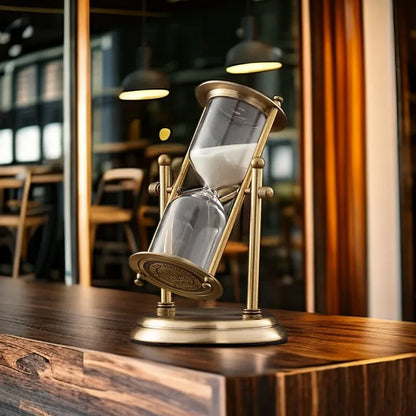 Rotating Metal & Glass Crown Hourglass Timer