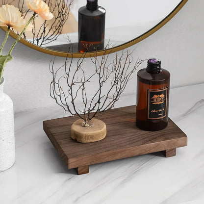 Rustic Wooden Pedestal Stand for Bathroom & Kitchen