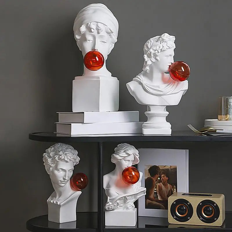 Pop Classic David Bust with Bubblegum Statue
