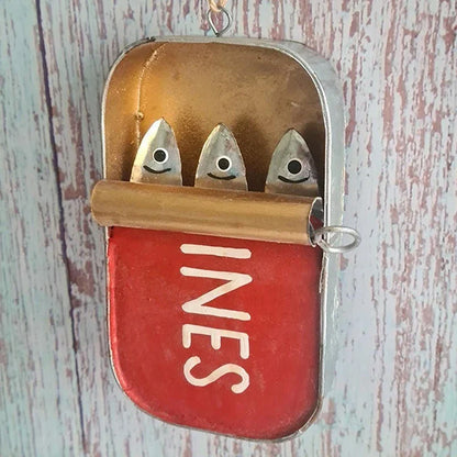 Coastal Sardine Can Hanging Ornament DIY Tin Fish Home Decor