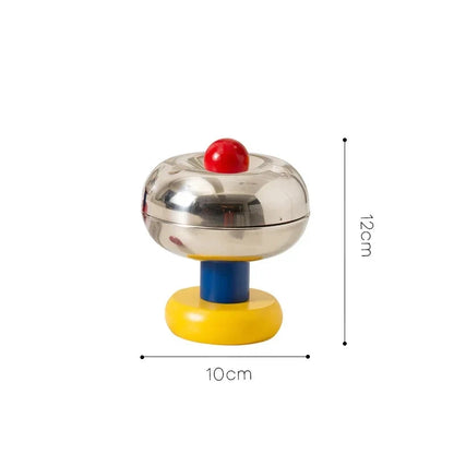 Postmodern Stainless Steel Ashtray with Lid