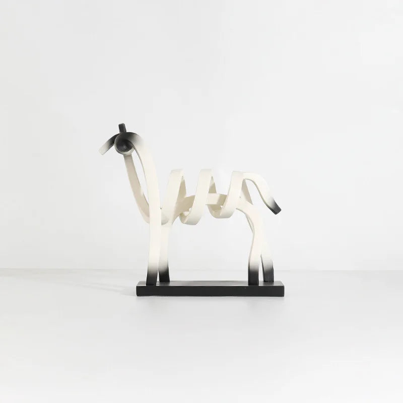 Abstract Hollow Line Horse Resin Sculpture