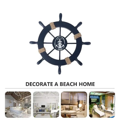 Wooden Nautical Ship Wheel Wall Decor