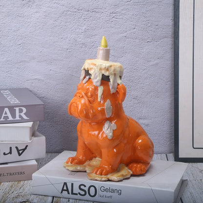 Balloon Dog Resin Sculpture with Ice Cream Cone & Birthday Cake