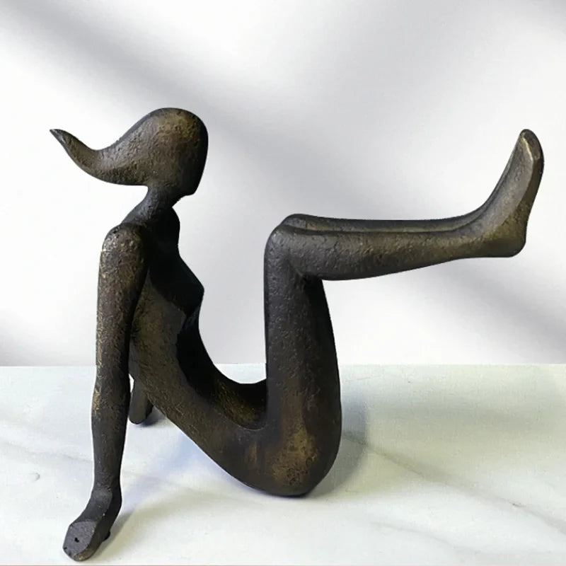 Modern Thinker Girl Statue - Abstract Character Home Decor