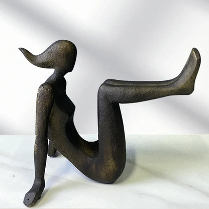 Modern Thinker Girl Statue - Abstract Character Home Decor