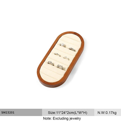 Solid Wood & Microfiber Ring Display Stand