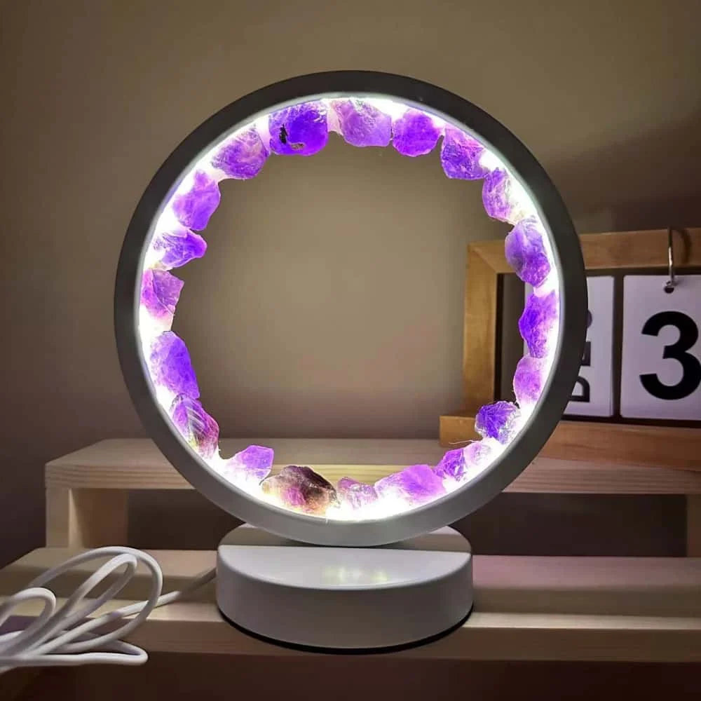 Amethyst Crystal Ring Lamp