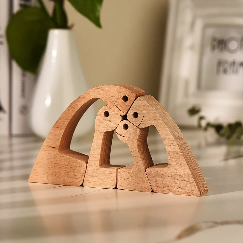 Family Wood Figurine