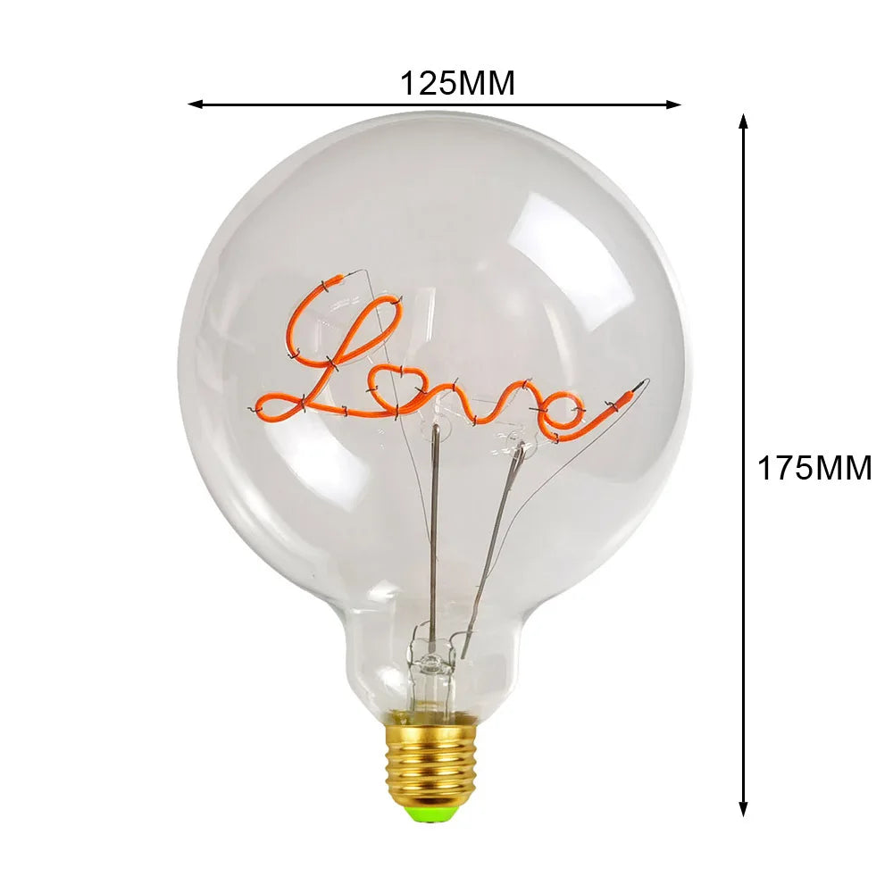 LOVE Neon Letter Edison Bulb