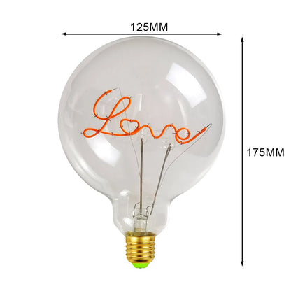 LOVE Neon Letter Edison Bulb