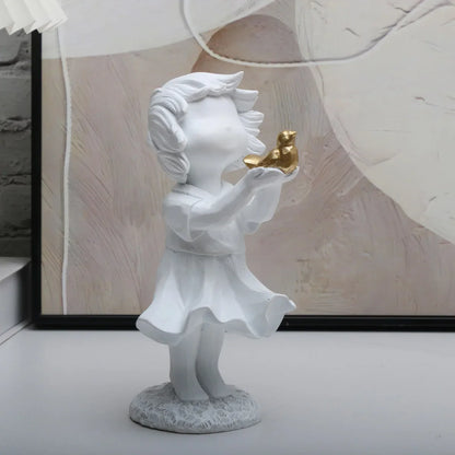 Heart Balloon Girl Sculpture