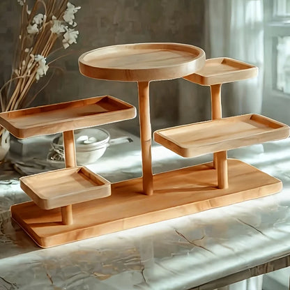 Multi-Tier Wooden Vanity Organizer Shelf