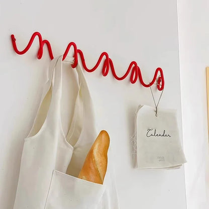 Creative Wave Iron Wall-Mounted Coat Rack | Minimalist Multi-Hook Clothes Organizer