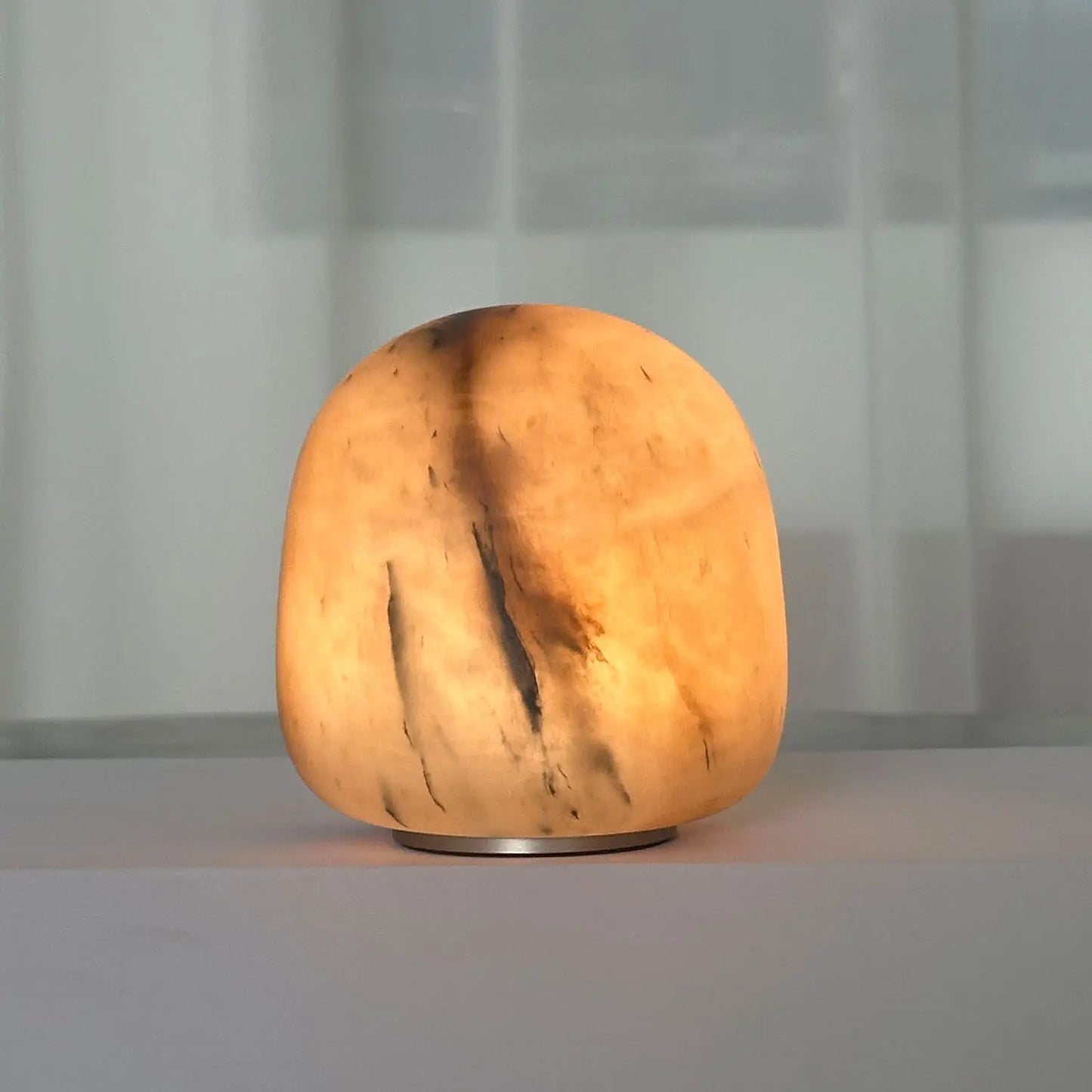 Natural Marble Wireless Charging Round Decorative Table Lamp