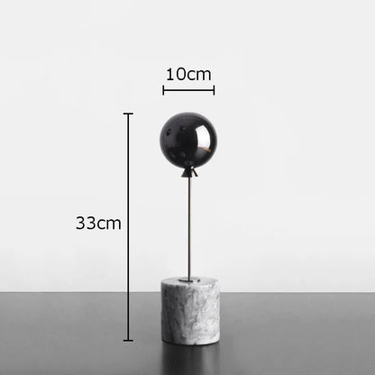 Minimalist Balloon Sculpture with Marble Base