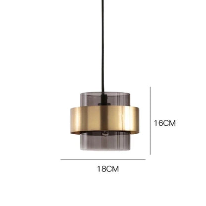 Nordic Glass Pendant Light | Modern Brass Cylinder Design