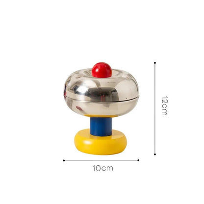 Postmodern Stainless Steel Ashtray with Lid