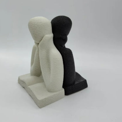 Solitude Thinker Statue — Minimalist Reading Figure for Bookshelf & Desk