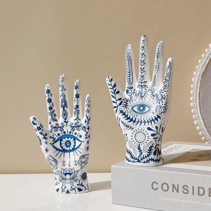 Eye of Fatima Ceramic Jewelry Holder