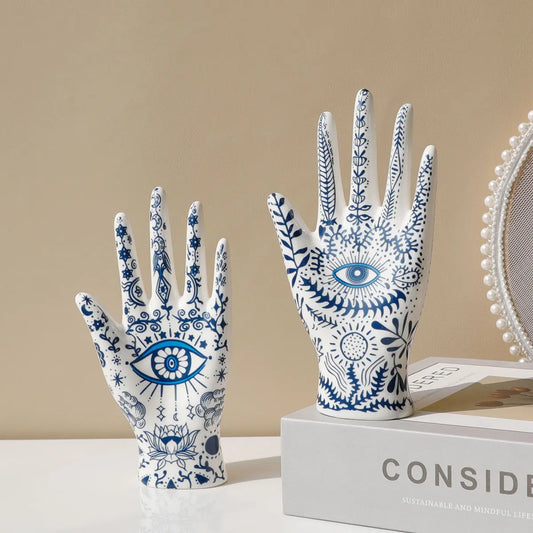 Eye of Fatima Ceramic Jewelry Holder