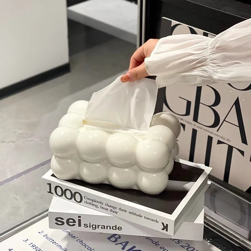 Modern Bubble Cloud Tissue Box with Lifting Spring