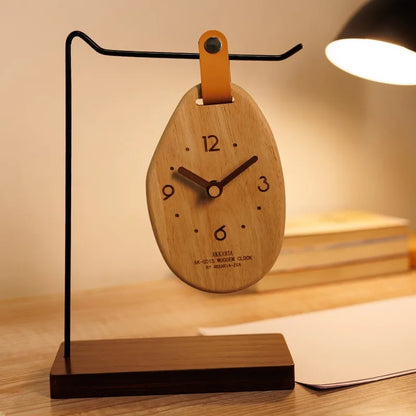 Creative Solid Wood Hanging Desk Clock