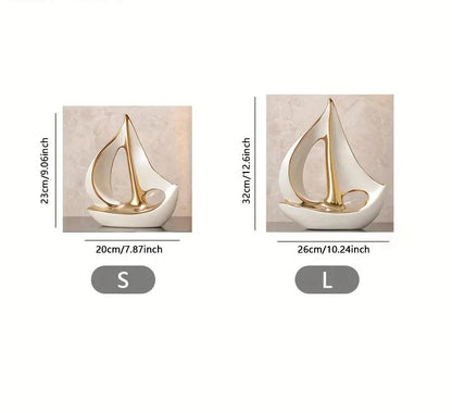 Luxury Ceramic Sailboat Sculpture