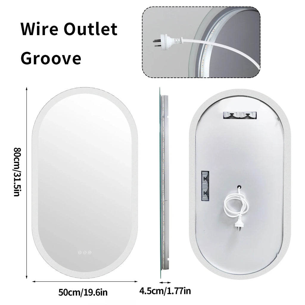 LumoOval | Oval LED Bathroom Mirror | Anti-Fog & Dimmable Backlit Design