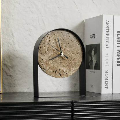 Luxurious Modern Marble & Metal Desk Clock