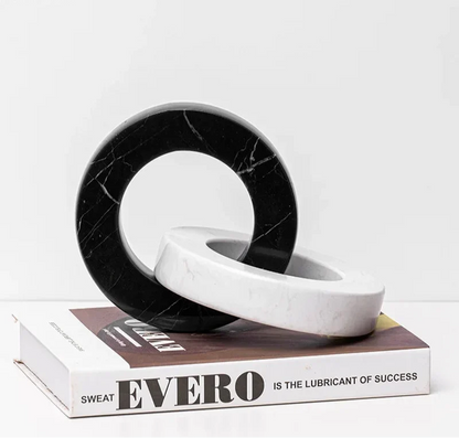 Modern Ceramic Interlocking Ring Sculpture