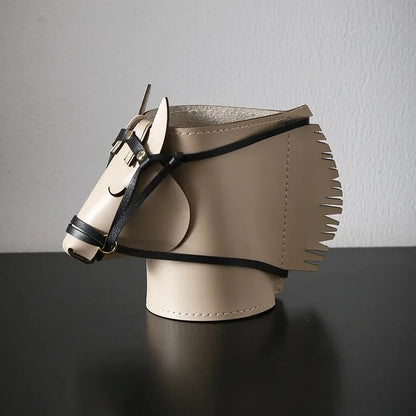 Leather Horse-Head Storage Box – Luxury Decorative Desk Organizer