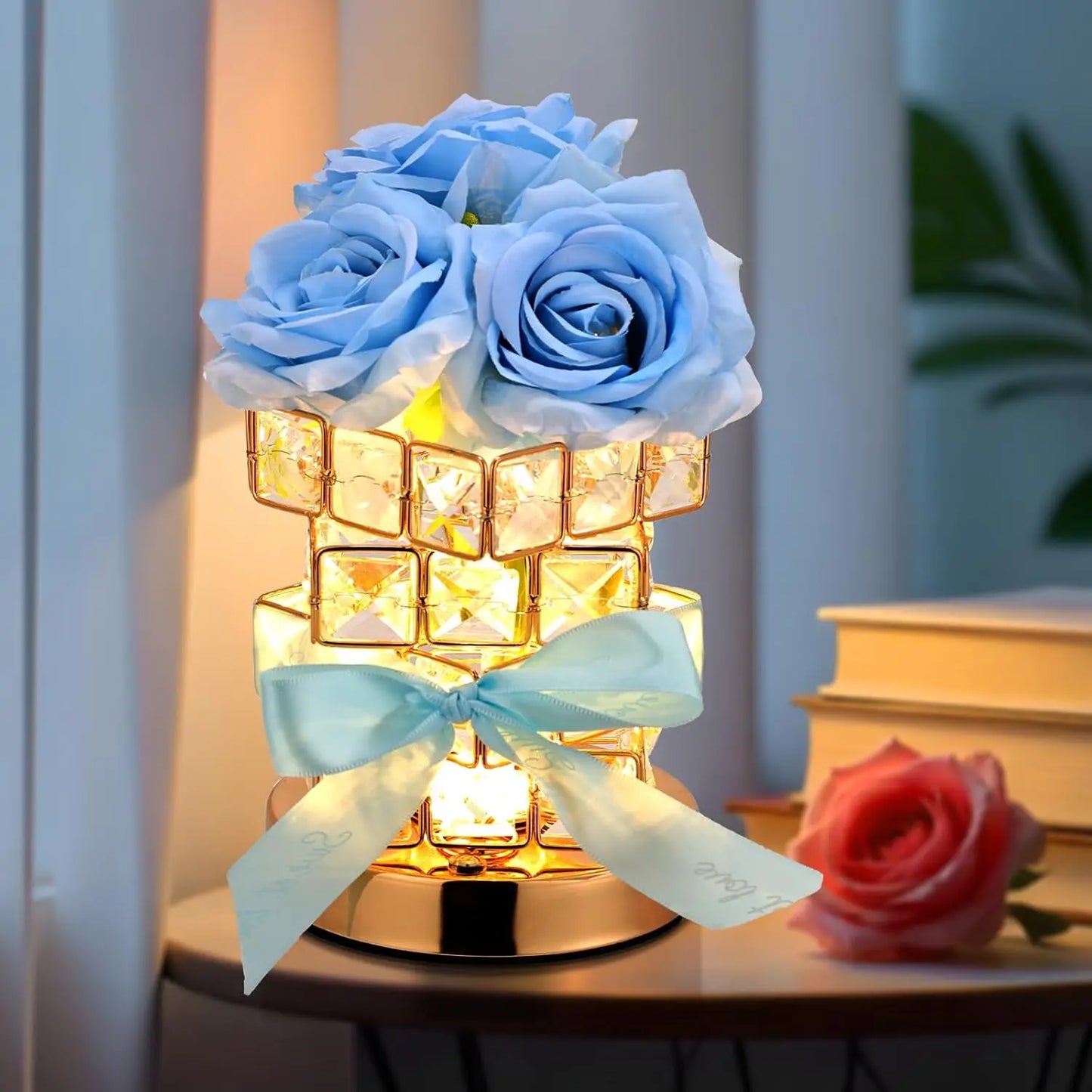 Crystal Flower Night Light with USB Charging
