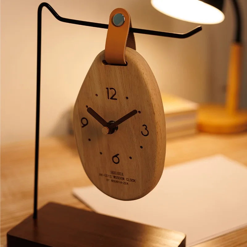 Creative Solid Wood Hanging Desk Clock
