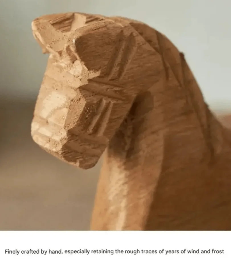 Hand-Carved Heirloom Wooden Rocking Horse Decor