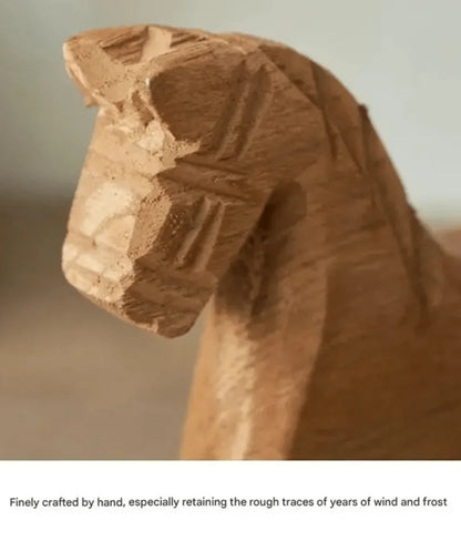 Hand-Carved Heirloom Wooden Rocking Horse Decor