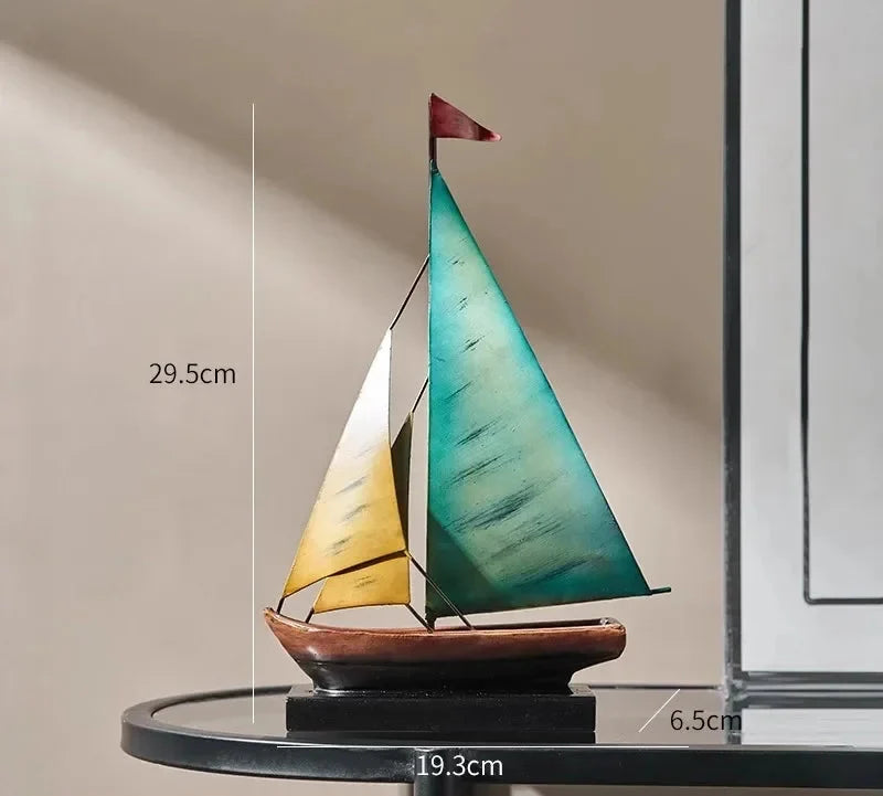 Creative & Luxury Metal Sailing Ship Model Figurines
