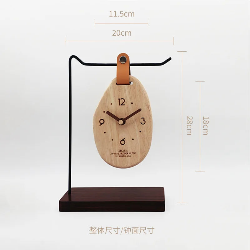 Creative Solid Wood Hanging Desk Clock