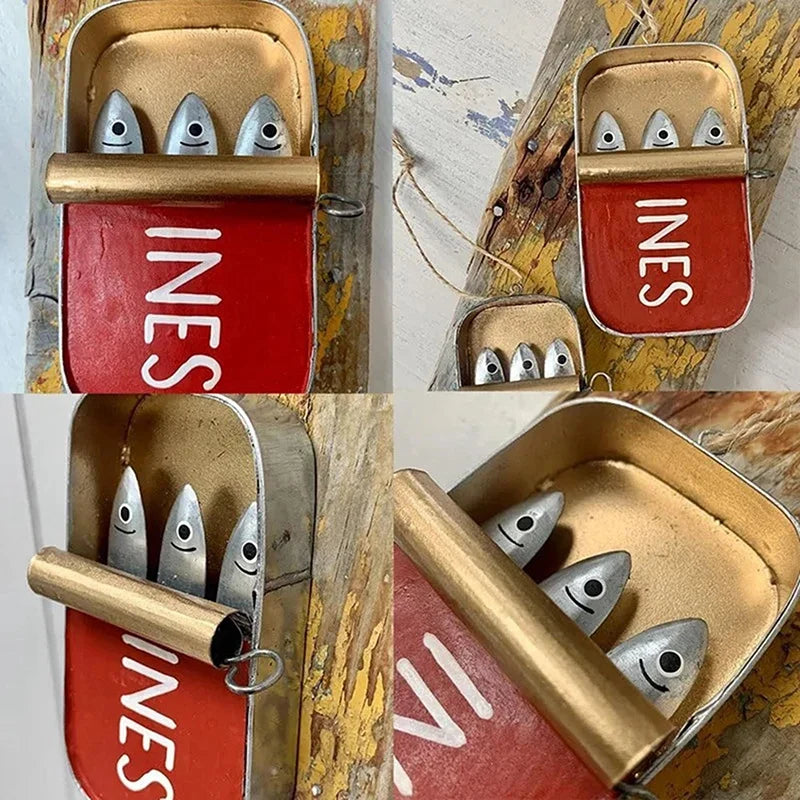Coastal Sardine Can Hanging Ornament DIY Tin Fish Home Decor