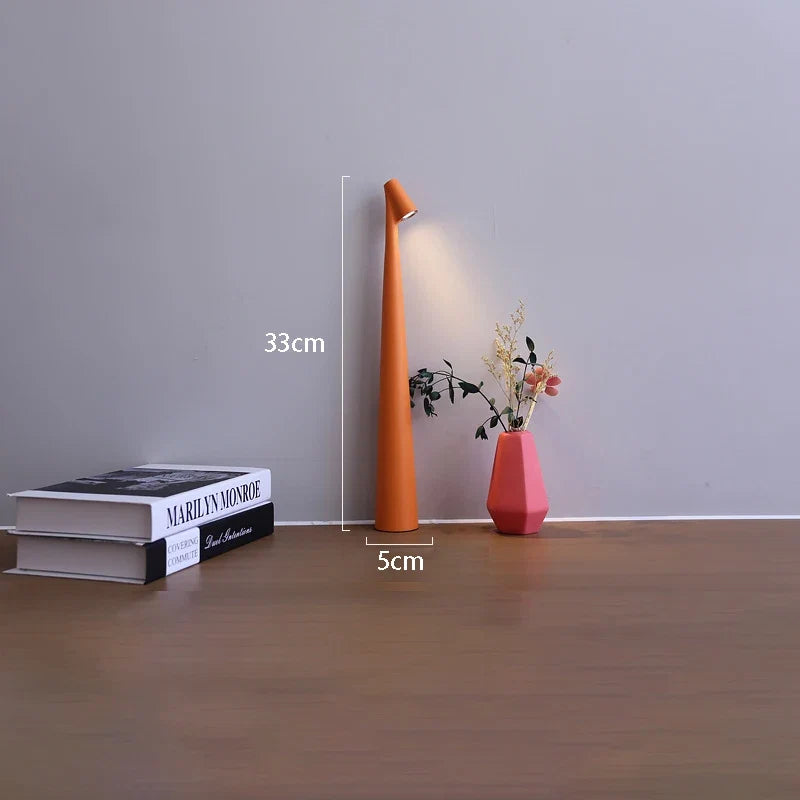 Rechargeable LED Table Lamp - USB Charging Touch Dimmable Minimalist Lamp for Bedside, Desk, Living Room Accent Lighting