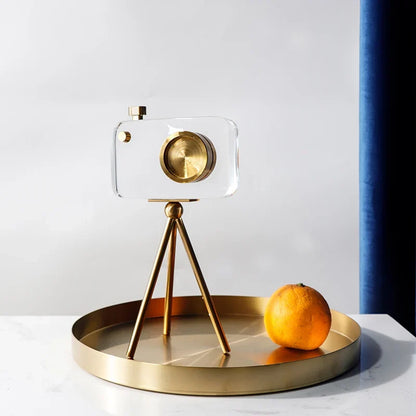 Modern Minimalist Gold Tripod Sculpture