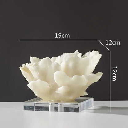 Decorative Faux Coral Sculpture on Crystal Base
