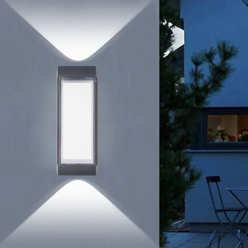 Waterproof LED Wall Light Up and Down - Indoor and Outdoor Sconce for Courtyard, Hallway, Patio, Symmetrical Beam Lighting