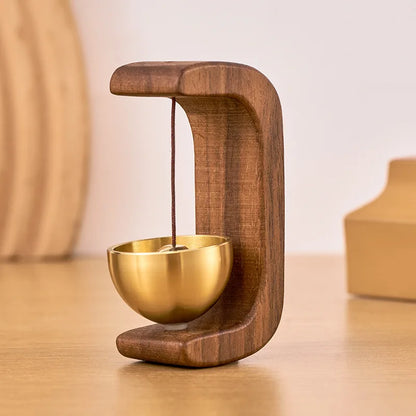 Magnetic Wooden Doorbell Chime with Copper Bell