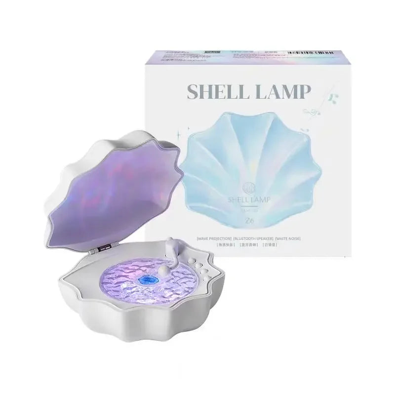 Shell Bluetooth Speaker with 7-Color Aurora Light and White Noise