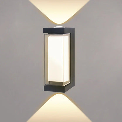 Waterproof LED Wall Light Up and Down - Indoor and Outdoor Sconce for Courtyard, Hallway, Patio, Symmetrical Beam Lighting