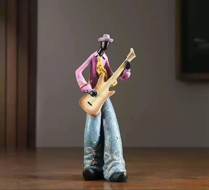 Retro Bookshelf Band Figurines - Cute Cartoon Home Decor Gifts